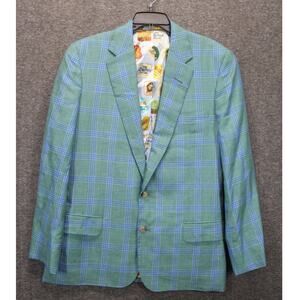 Edgar Pomeroy Bespoke Sport Coat Blazer Bespoke 42L Blue Plaid